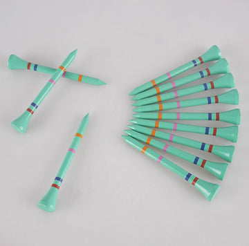 Ice Tee-Not A Castle Tee-Premium 70mm Bamboo Golf Tee With Orange, Pink, Blue & Red Castle Height Indicators-50 Pack