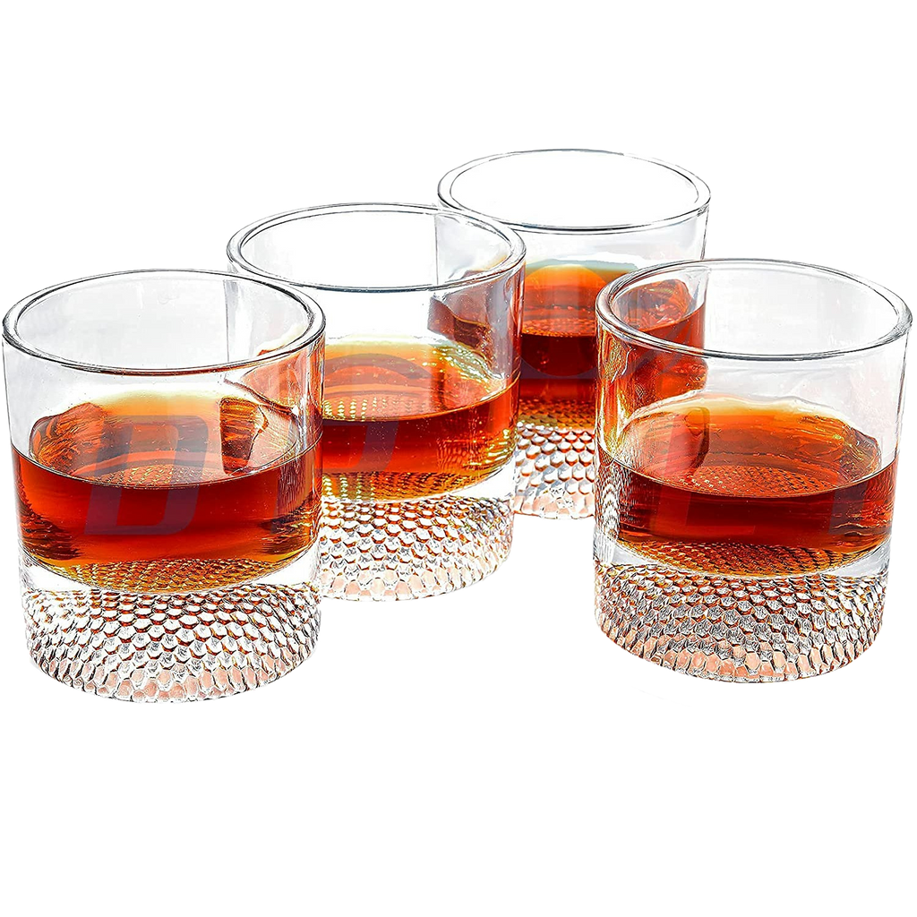 The Wine Savant Golf Ball Whiskey Glasses Set of 4-8oz Golf