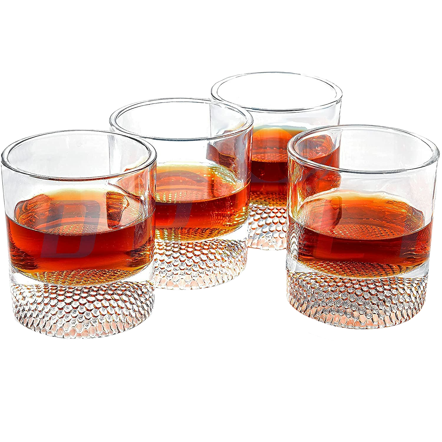 The Wine Savant Golf Ball Whiskey Glasses Set of 4-8oz Golf