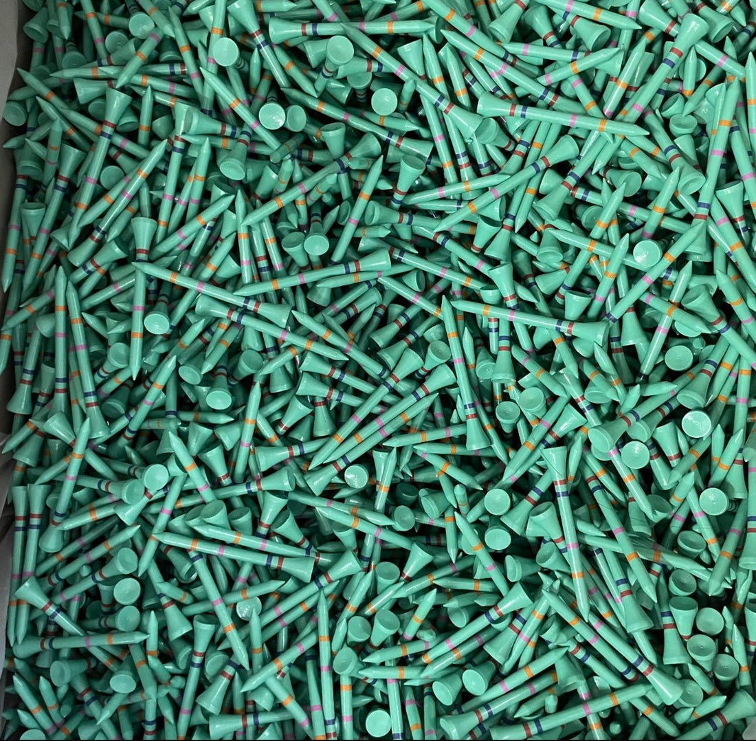 Not A Six Pack- Ice Tee- Not A Castle Tee-Premium 70mm Bamboo Golf Tee With Orange, Pink, Blue & Red Castle Height Indicators-250 Tees