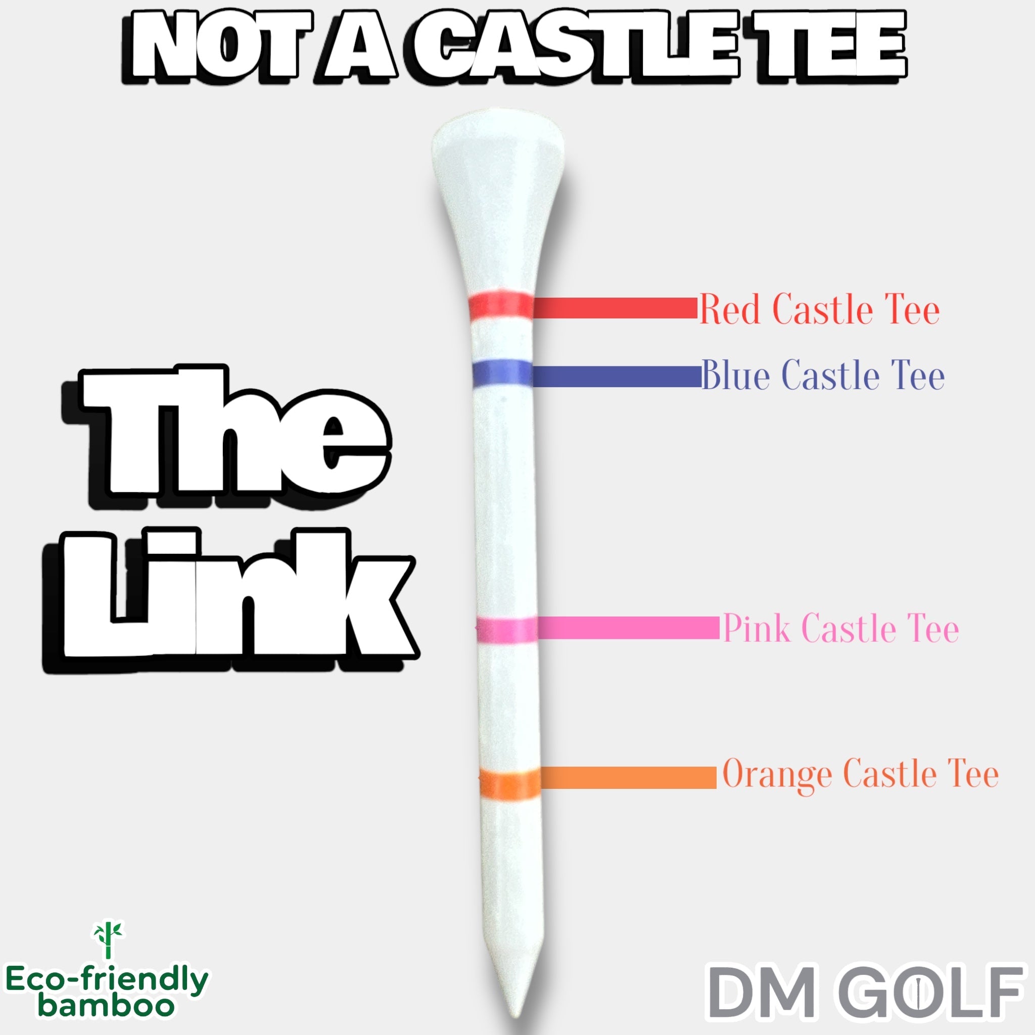 The Link-Not A Castle Tee-Premium 70mm Bamboo Golf Tee
