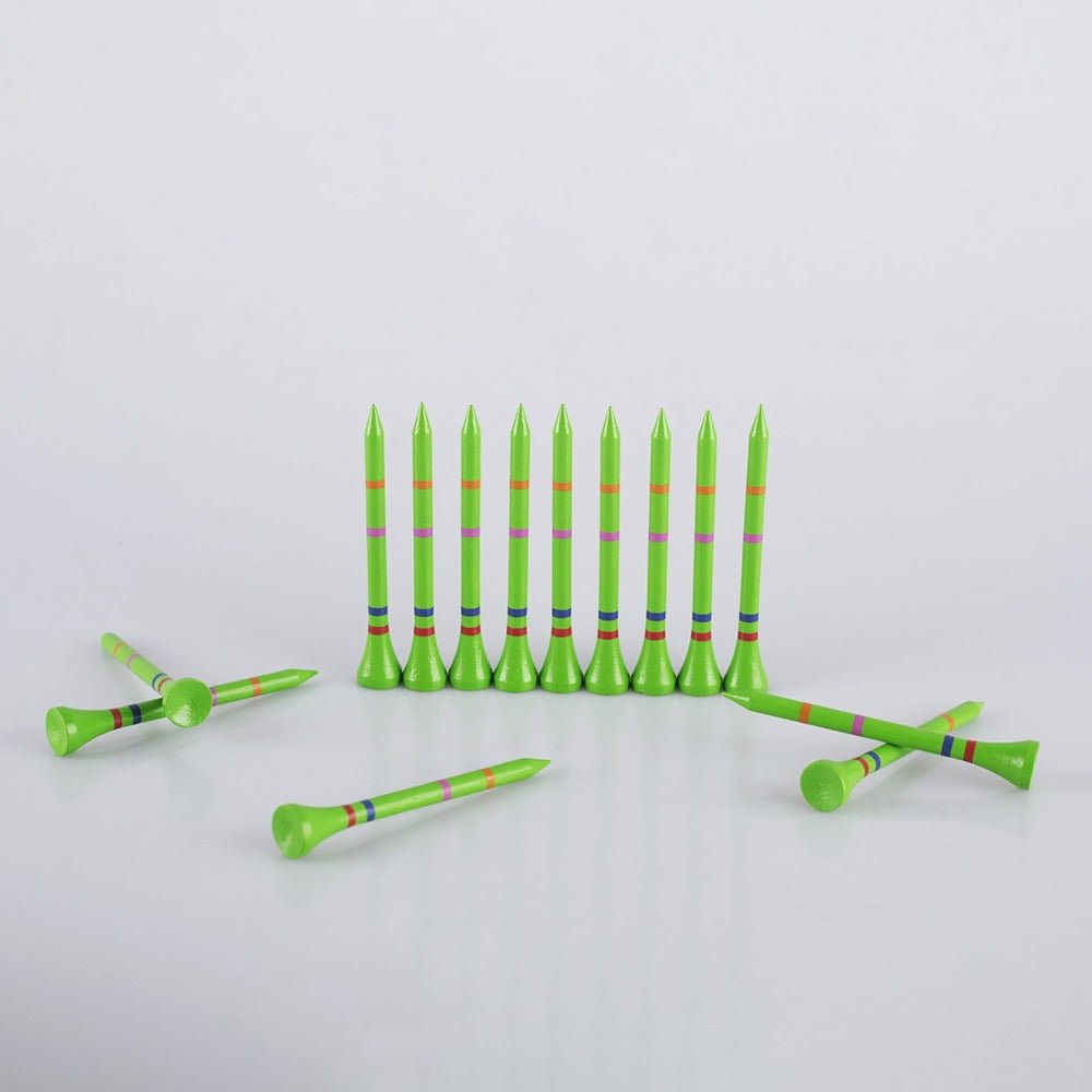 Go Green-Not A Castle Tee-Premium 70mm Bamboo Golf Tee With Orange, Pink, Blue & Red Castle Height Indicators-250 Tees