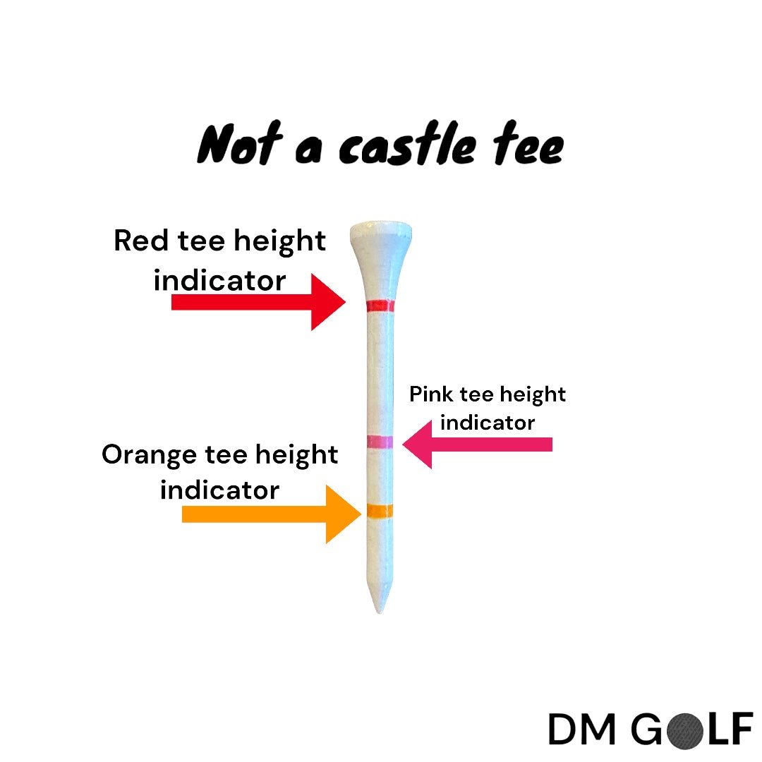 Season Bundle-The OG-Not A Castle Tee-Premium 70mm Bamboo Golf Tee With Orange, Pink & Red Castle Height Indicators-250 Tees