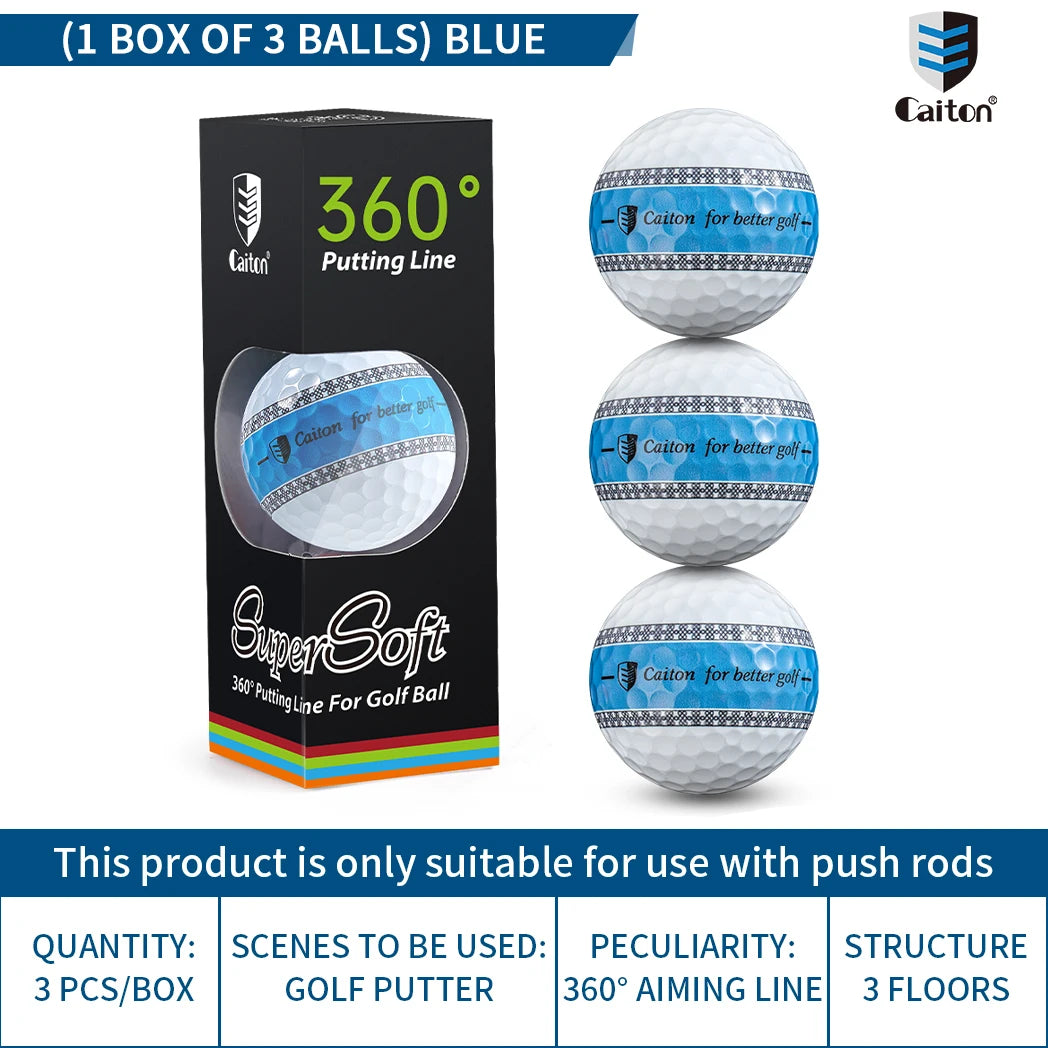 Caiton 12/3pcs 3-Layer PU Putter Golf Ball