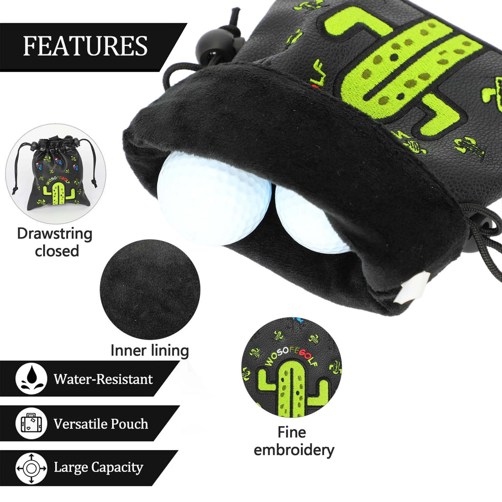 PU Golf Accessories Bag Valuables Drawstring Pouch