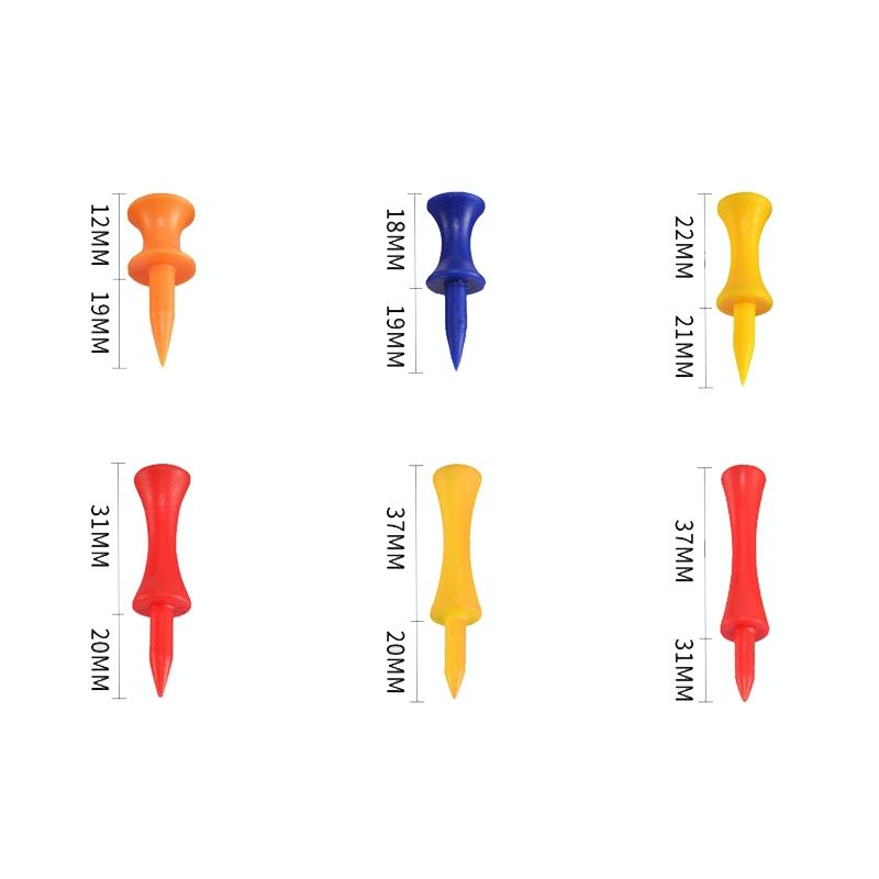 NNEIDS 60-Piece Golf Plastic Ball Tee Set With Ribbon Needle - 31Mm Size