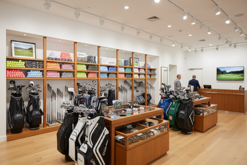 image of golf product store displaying golf product
