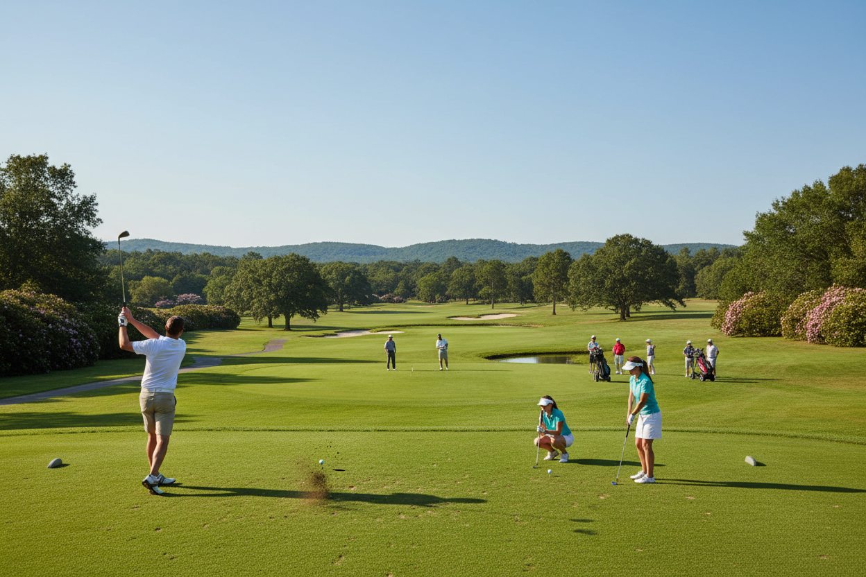 people playing golf on field 